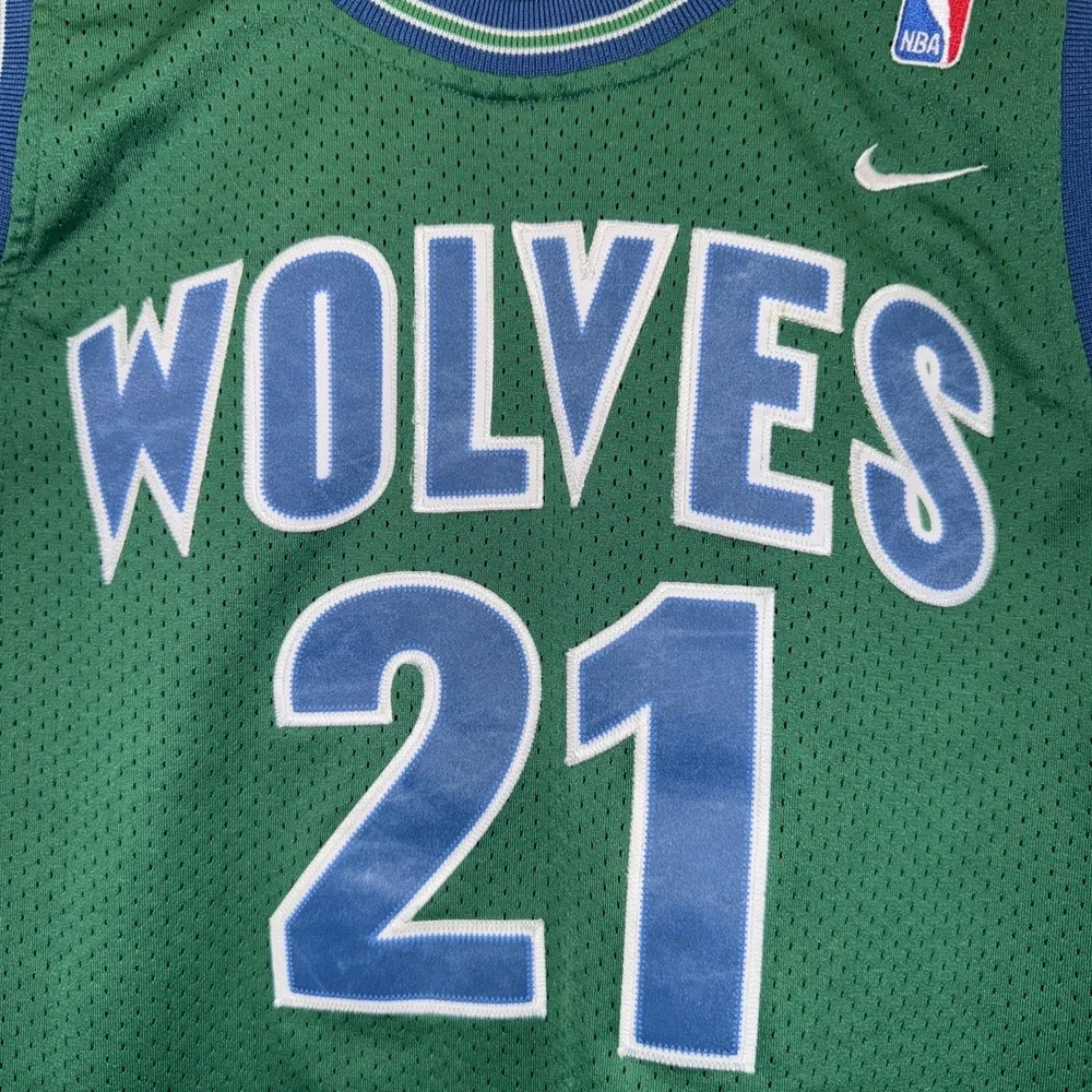 Vintage Authentic Nike Kevin Garnett Green Minnesota Timberwolves Jersey Youth L